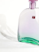 Bottiglia di Carlo Moretti in Vetro di Murano Rosa e Verde Anni 70