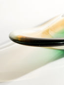 Centrotavola in Vetro di Murano Soffiato a Mano Verde e Giallo Anni 70