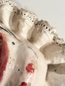 Mensola da Parete in Ceramica di Grottaglie Maschera Fine XIX Secolo