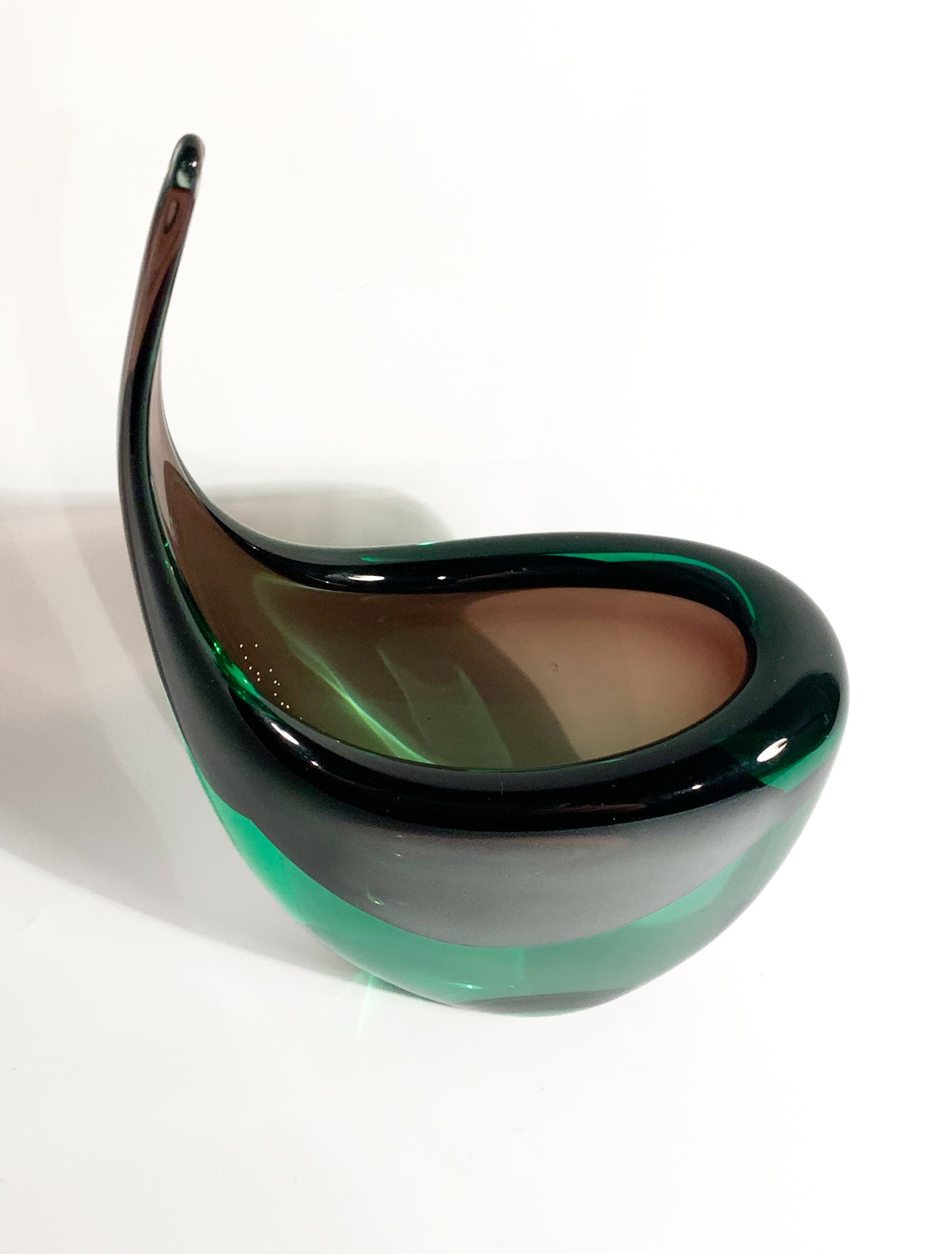 Purple and Green Sommerso Murano Glass Vase Attributed to Flavio Poli, 1960s