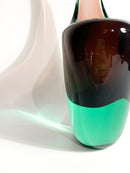 Vaso in Vetro di Murano Sommerso Viola e Verde Attribuito a Flavio Poli Anni 60