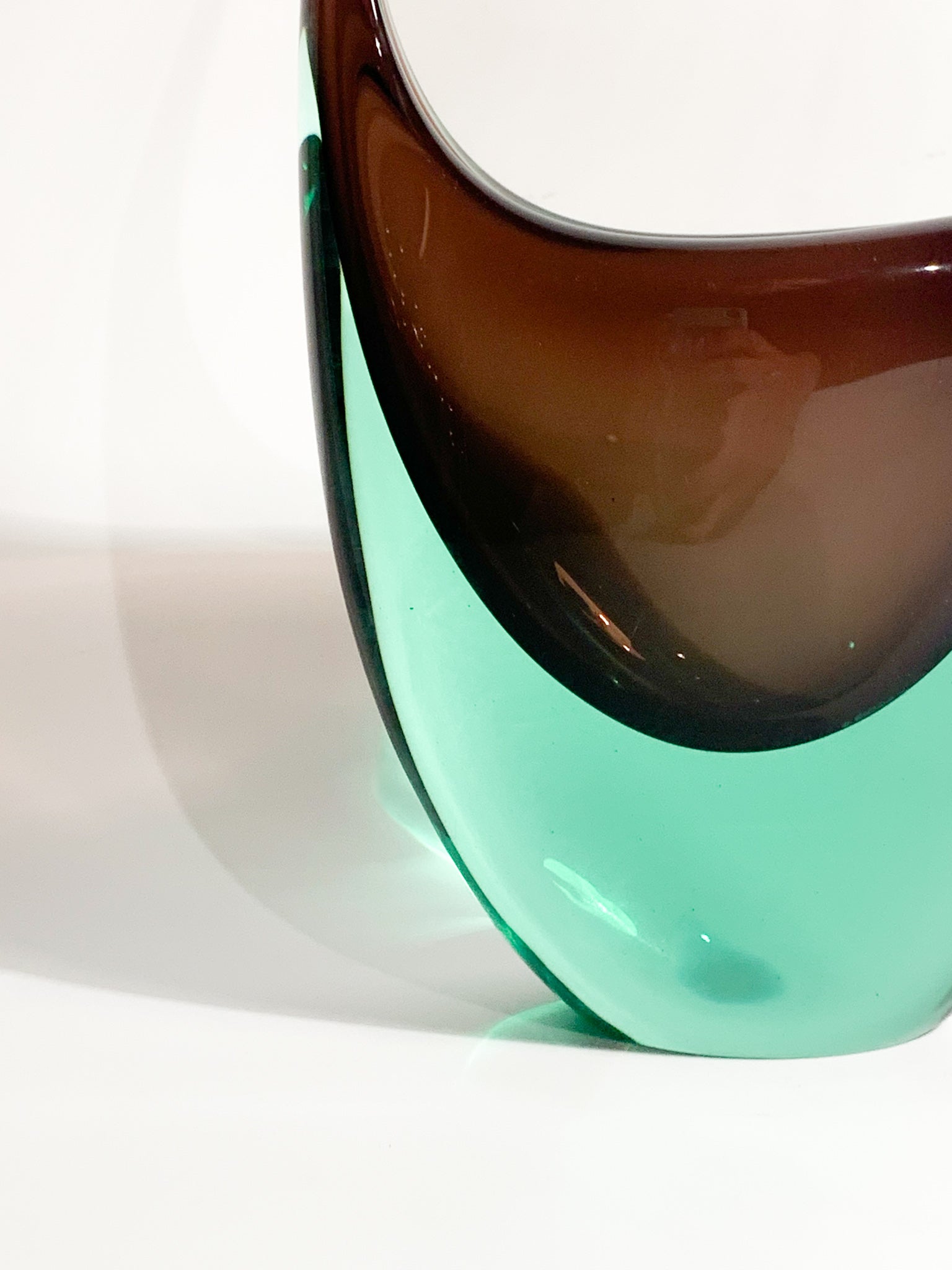 Purple and Green Sommerso Murano Glass Vase Attributed to Flavio Poli, 1960s