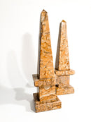 Pair of 1960s Amber Marble Obelisks