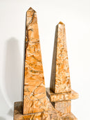 Pair of 1960s Amber Marble Obelisks