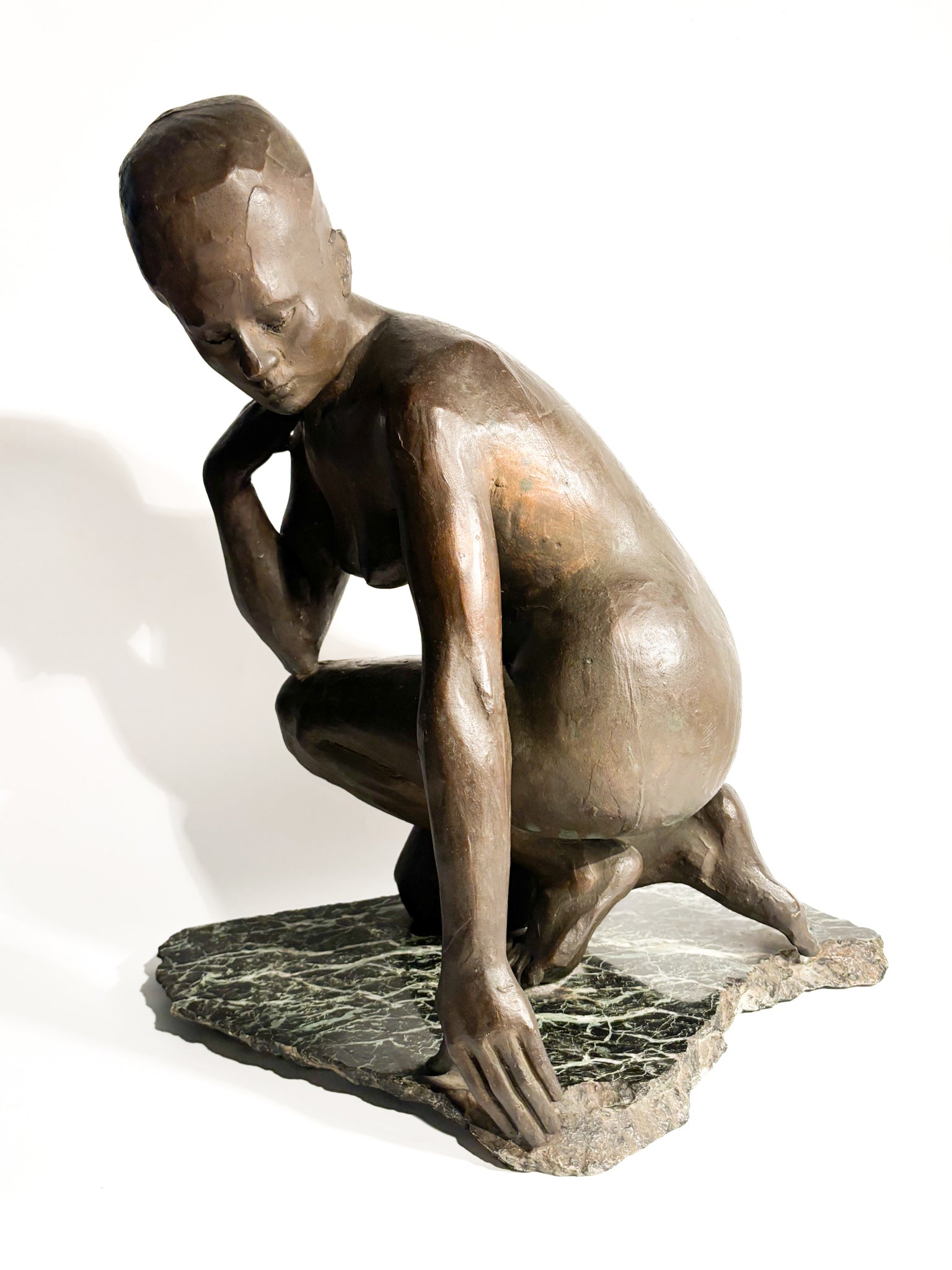 Bronze Sculpture of a Woman and Marble Base by Lilliana Nocera, 1960s