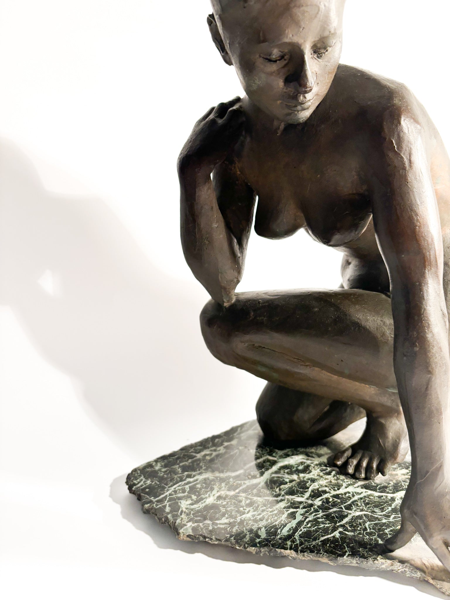 Bronze Sculpture of a Woman and Marble Base by Lilliana Nocera, 1960s