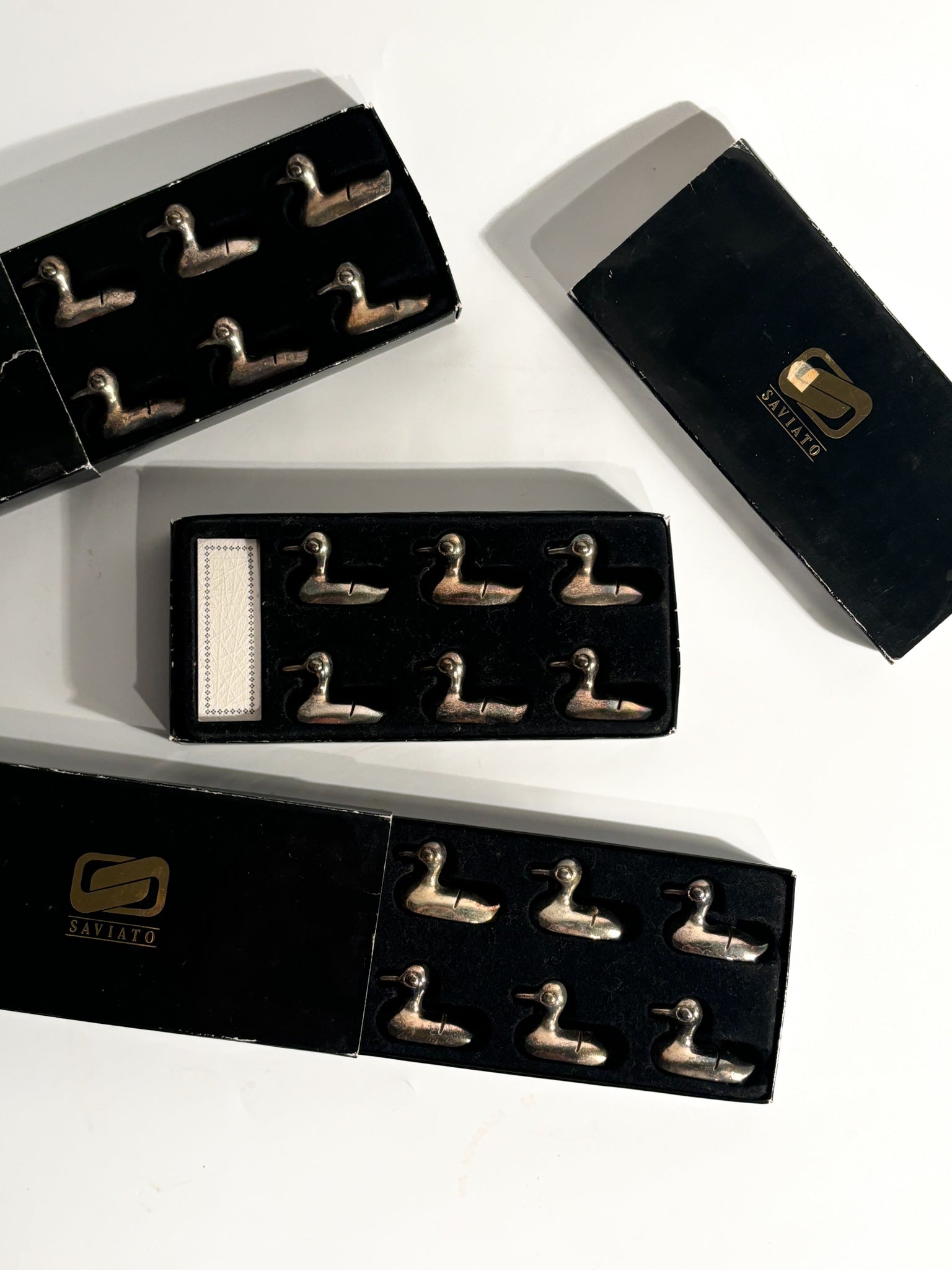 Set of 6 Metal Placeholders / Knife Rests by Saviato from the 90s