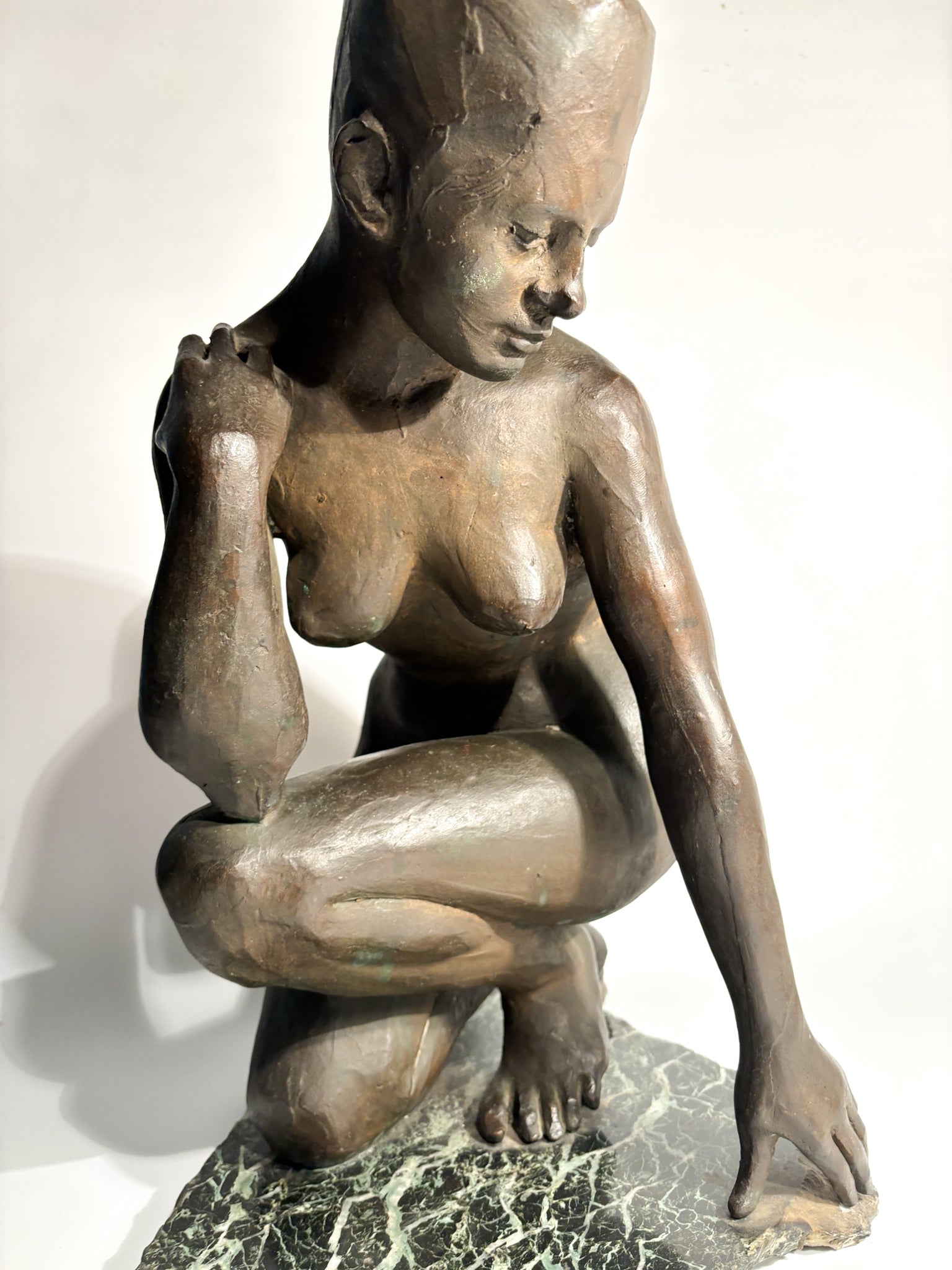 Bronze Sculpture of a Woman and Marble Base by Lilliana Nocera, 1960s