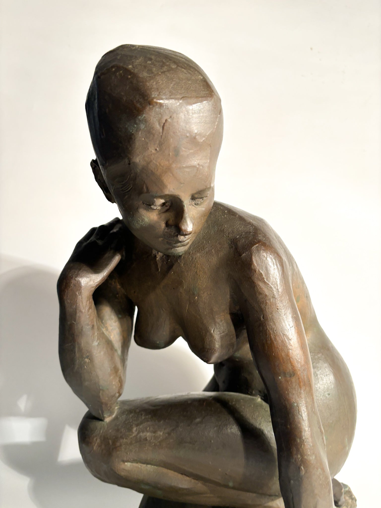 Bronze Sculpture of a Woman and Marble Base by Lilliana Nocera, 1960s