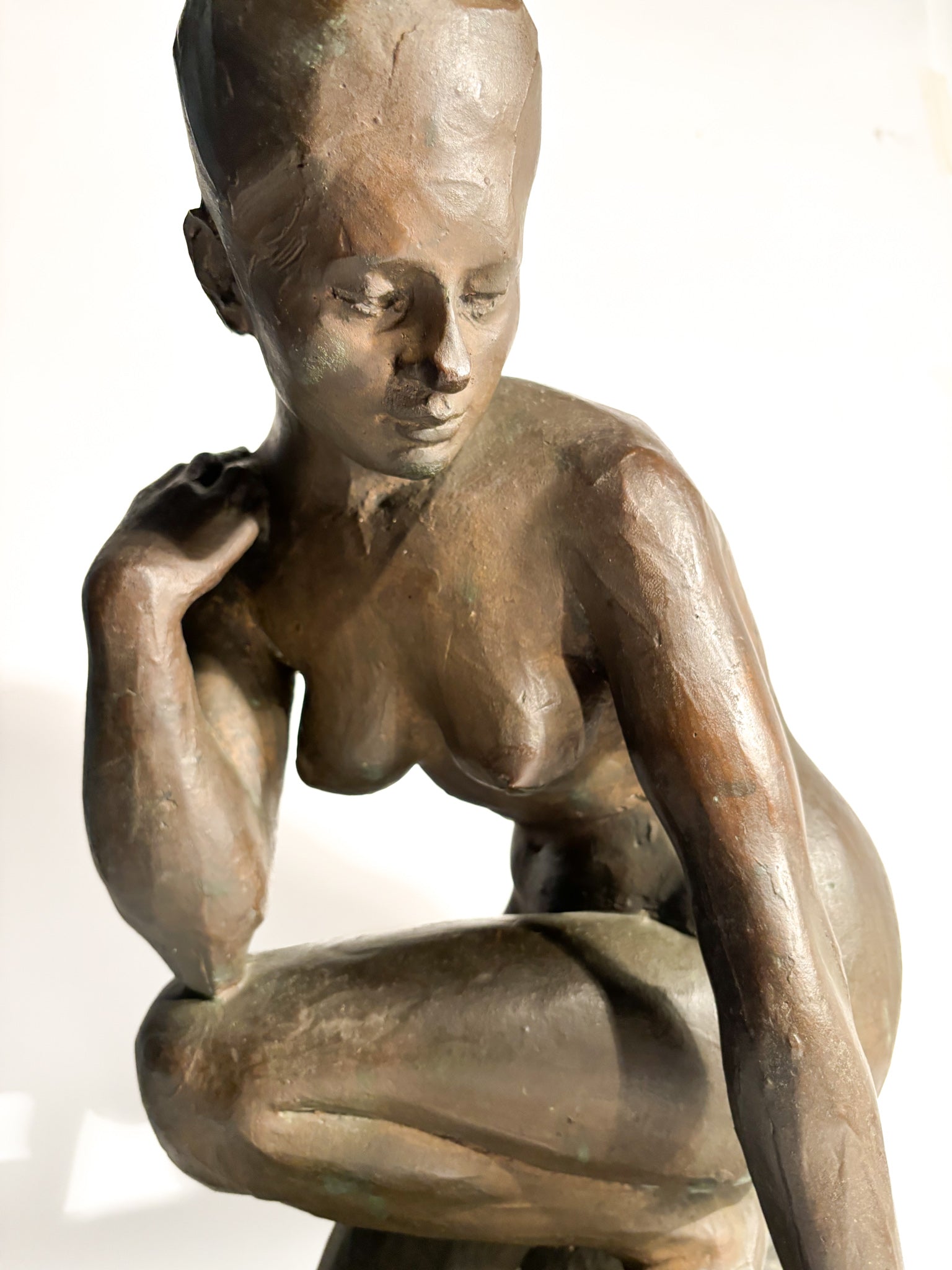 Bronze Sculpture of a Woman and Marble Base by Lilliana Nocera, 1960s
