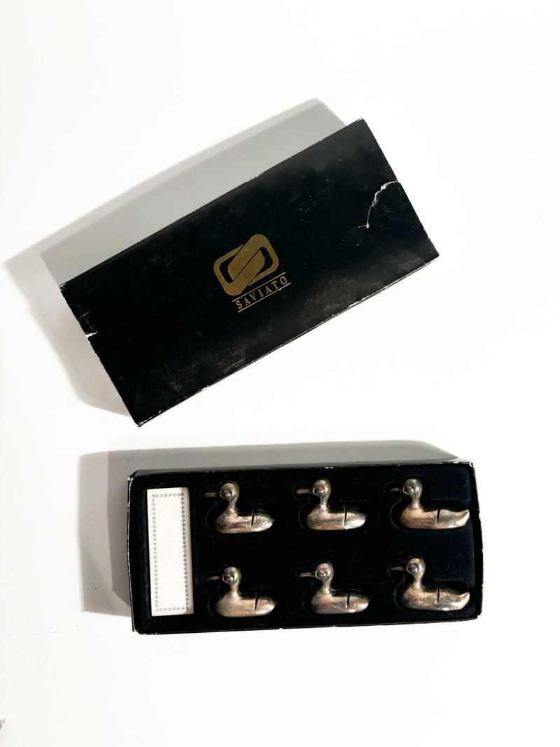 Set of 6 Metal Placeholders / Knife Rests by Saviato from the 90s