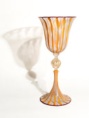 Calice in Vetro di Murano Soffiato con Lavorazione a Filigrana Anni 70