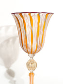 Calice in Vetro di Murano Soffiato con Lavorazione a Filigrana Anni 70