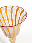 Calice in Vetro di Murano Soffiato con Lavorazione a Filigrana Anni 70