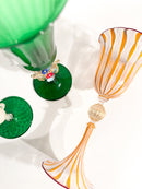 Calice in Vetro di Murano Soffiato con Lavorazione a Filigrana Anni 70