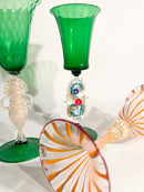 Calice in Vetro di Murano Soffiato con Lavorazione a Filigrana Anni 70