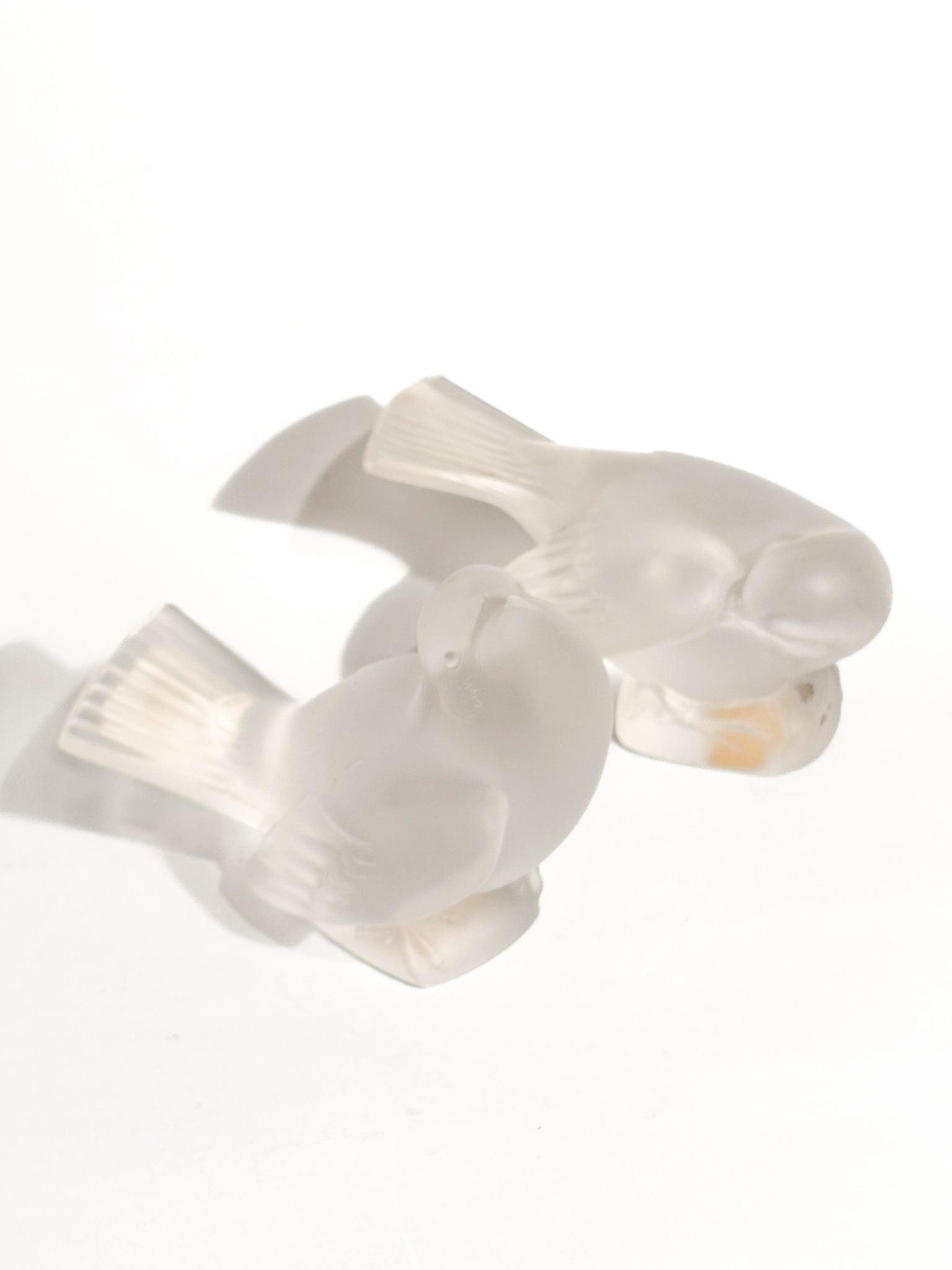 Fermacarte a Forma di Passero in Cristallo di Lalique Anni 50