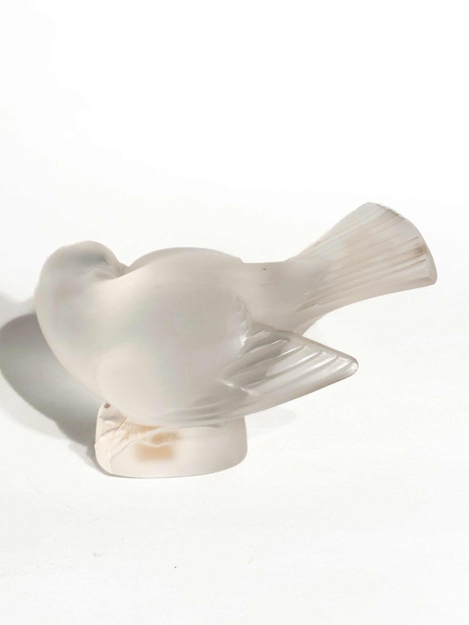 Fermacarte a Forma di Passero in Cristallo di Lalique Anni 50