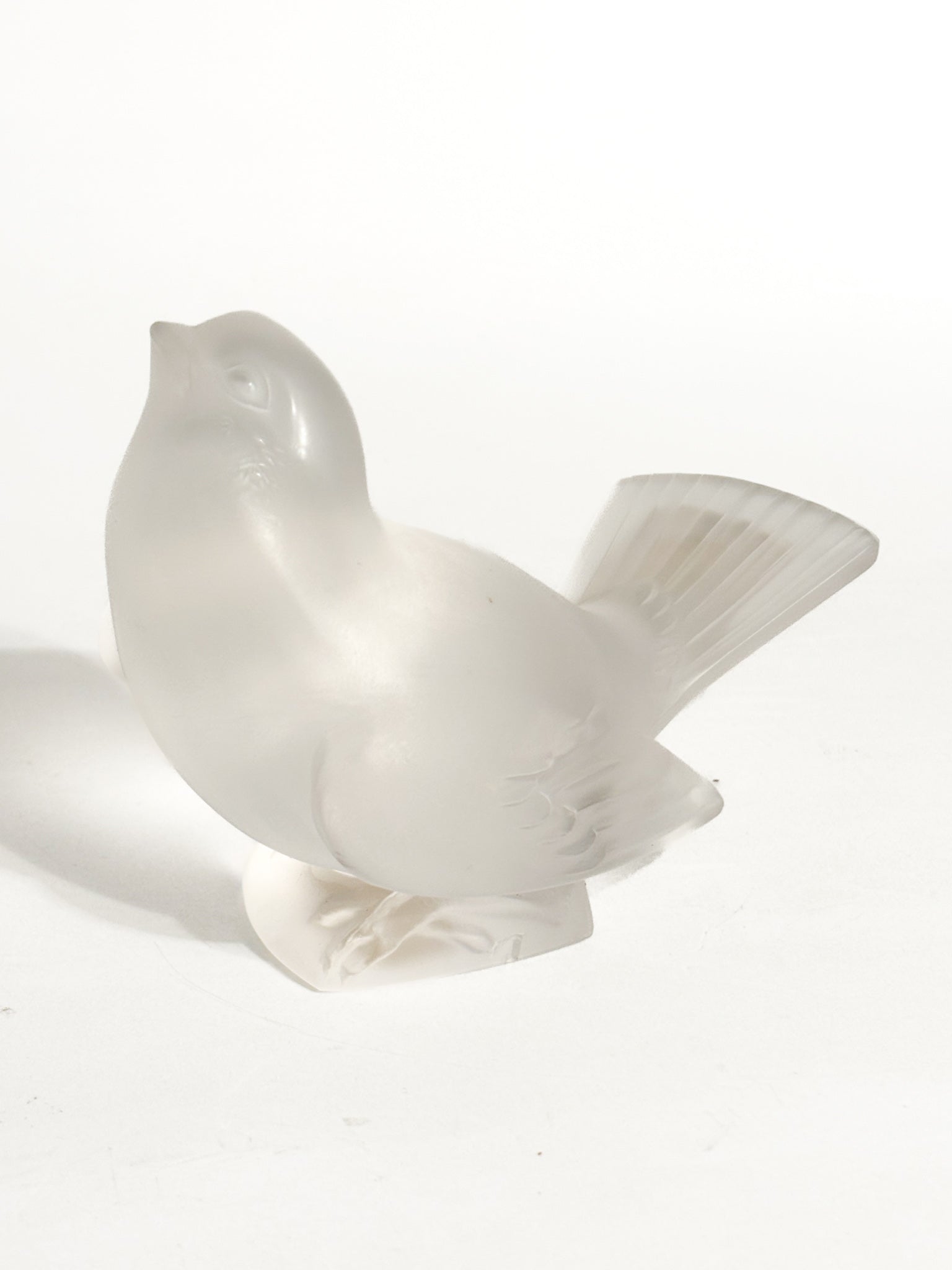 Fermacarte a Forma di Passero in Cristallo di Lalique Anni 50