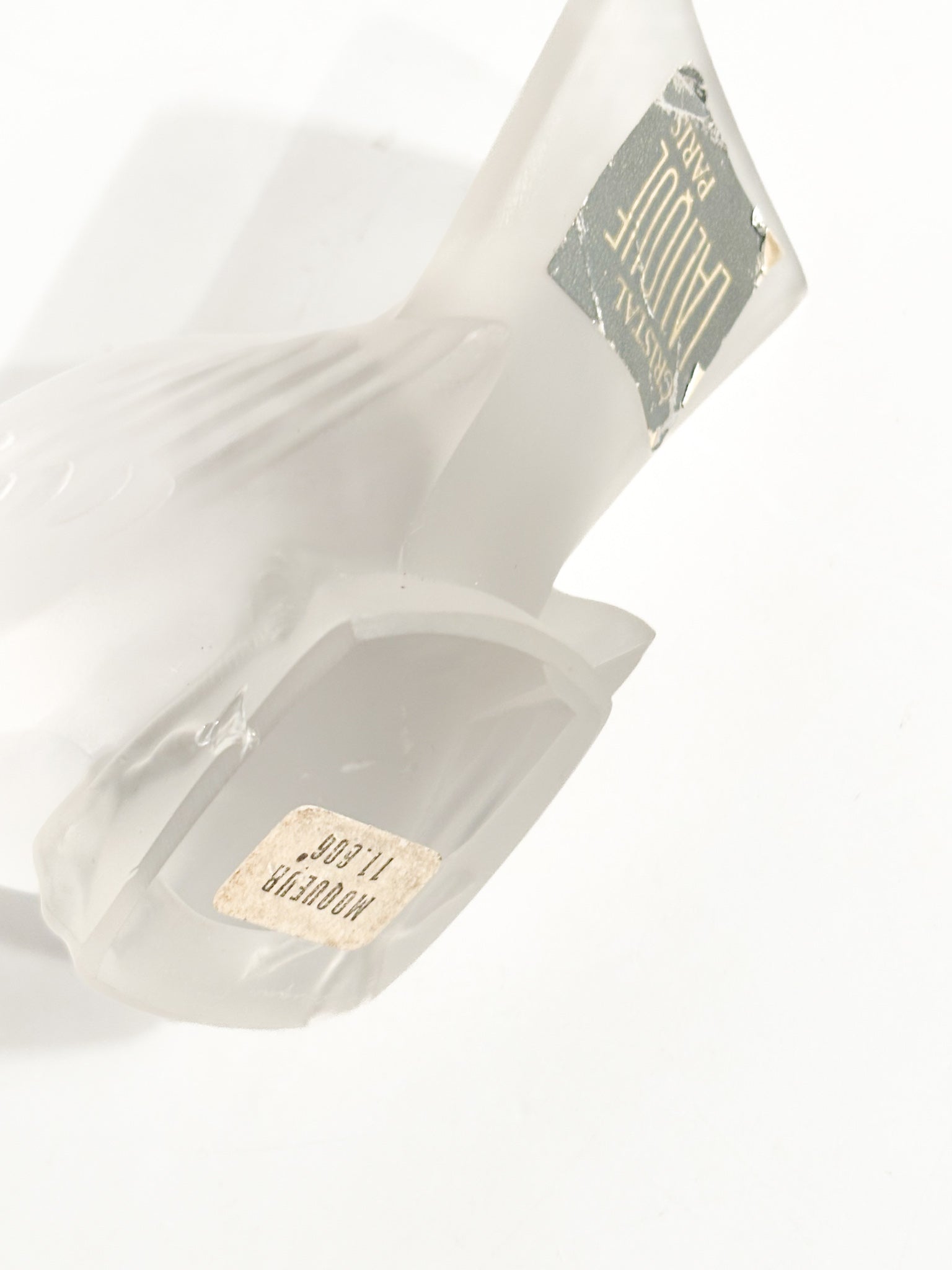 Fermacarte a Forma di Passero in Cristallo di Lalique Anni 50