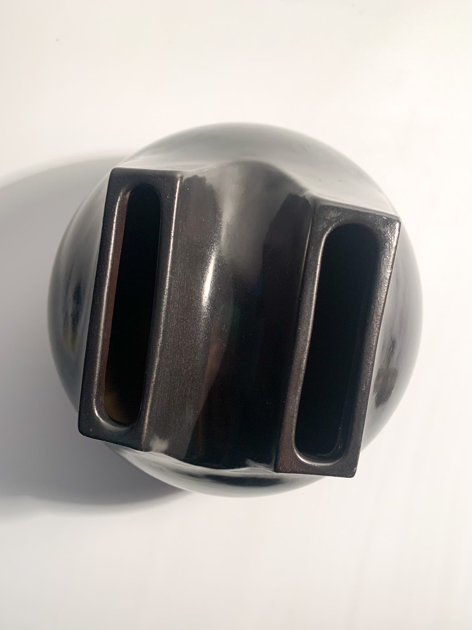 Vaso in Ceramica Fischietto con Doppia Bocca di Franco Bucci Anni 70