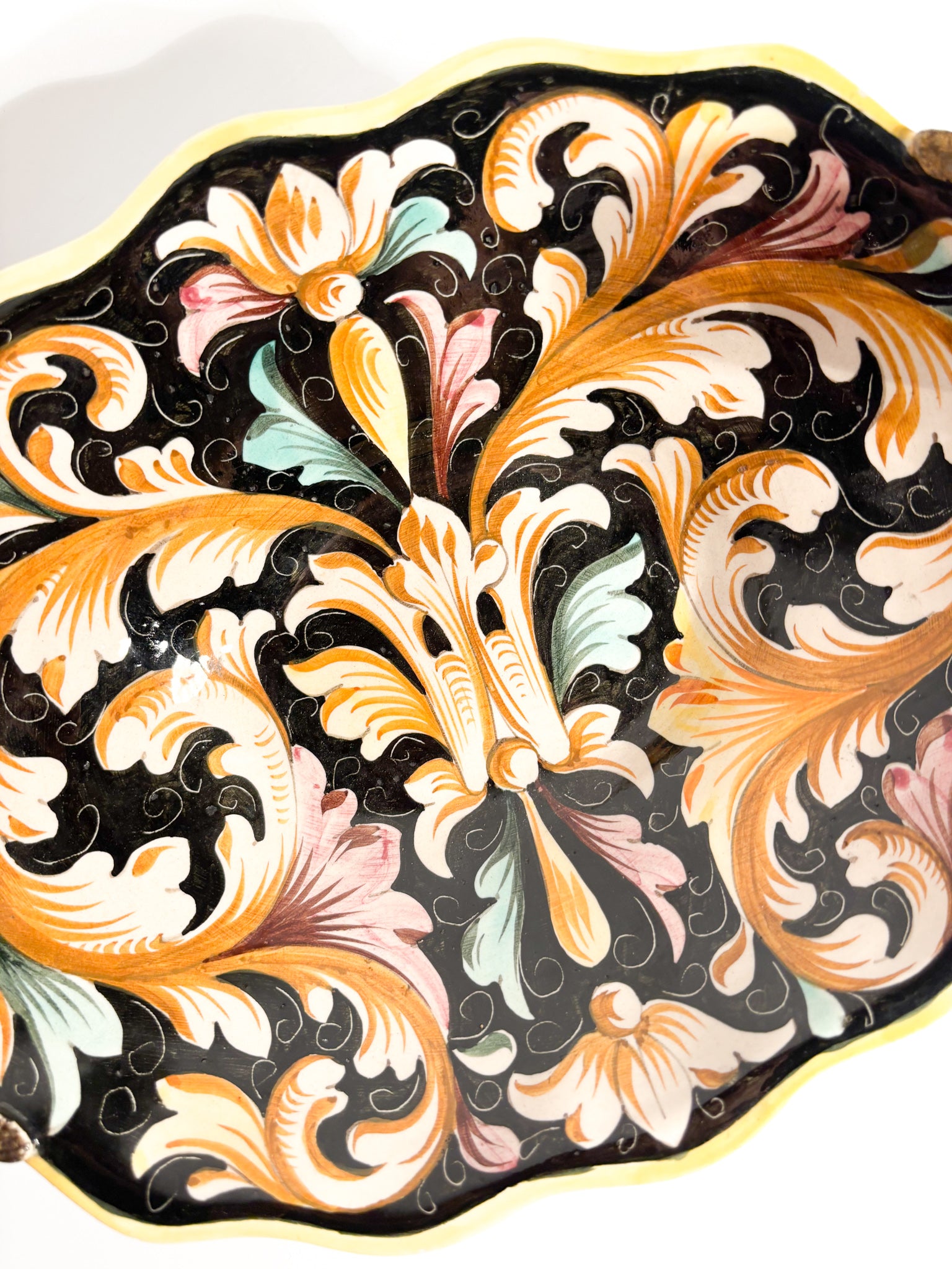 Centrotavola in Ceramica di Colonnata Dipinta a Mano Anni 50