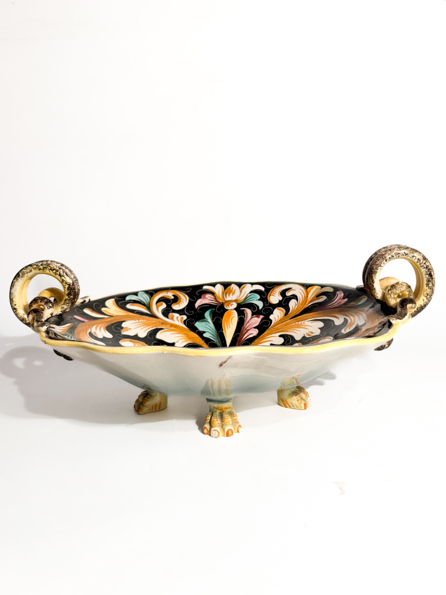 Centrotavola in Ceramica di Colonnata Dipinta a Mano Anni 50