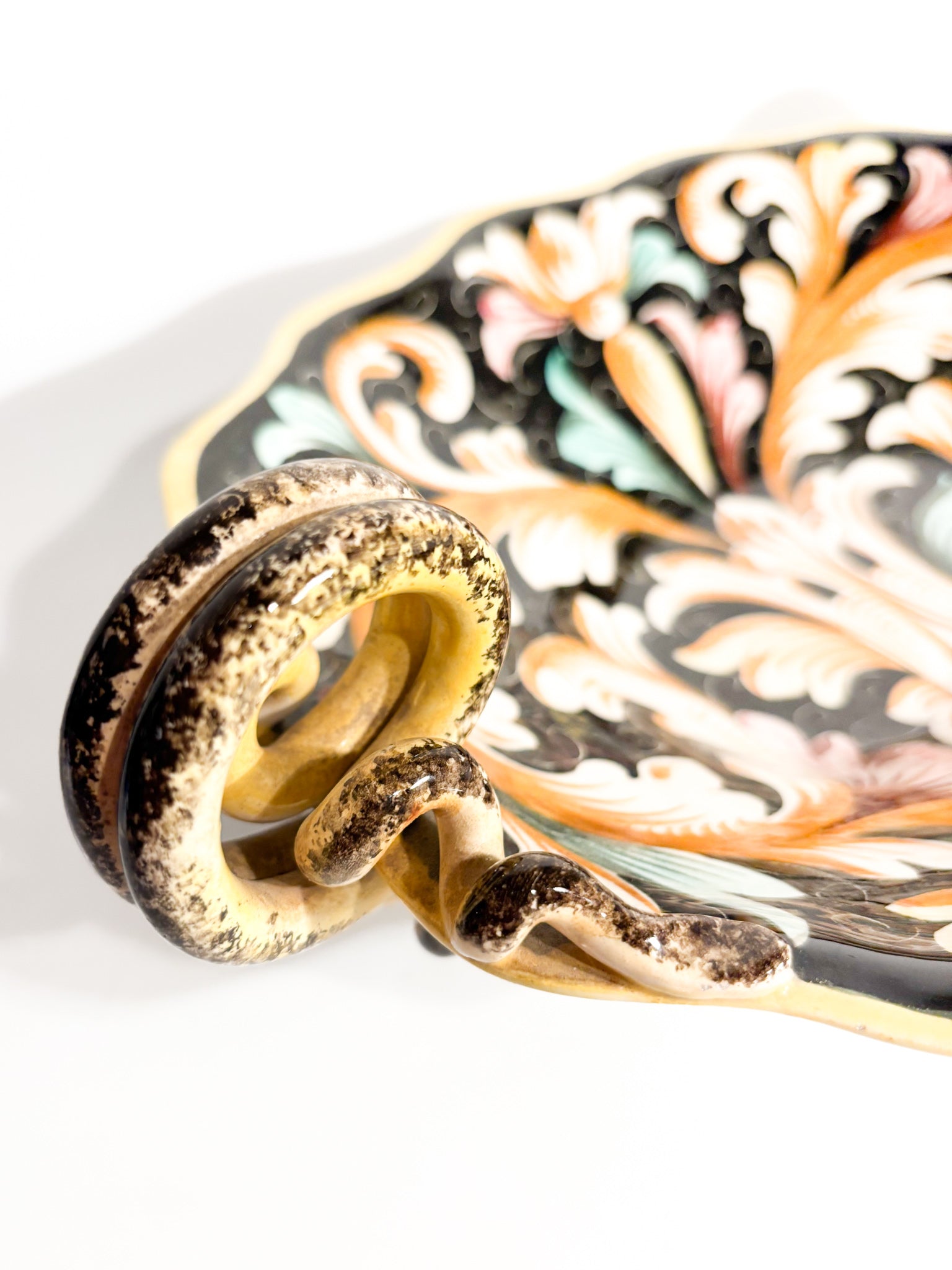 Centrotavola in Ceramica di Colonnata Dipinta a Mano Anni 50