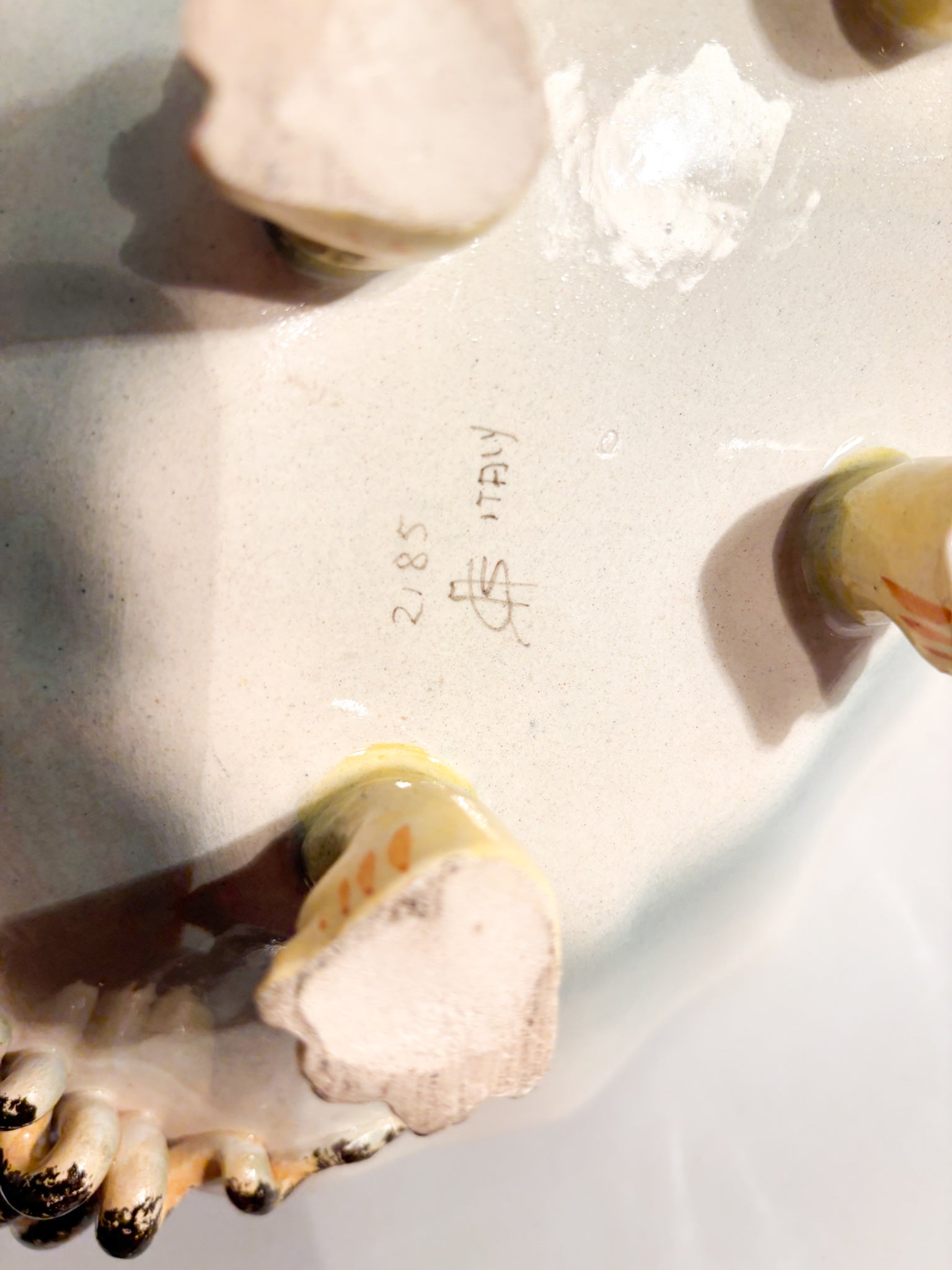 Centrotavola in Ceramica di Colonnata Dipinta a Mano Anni 50