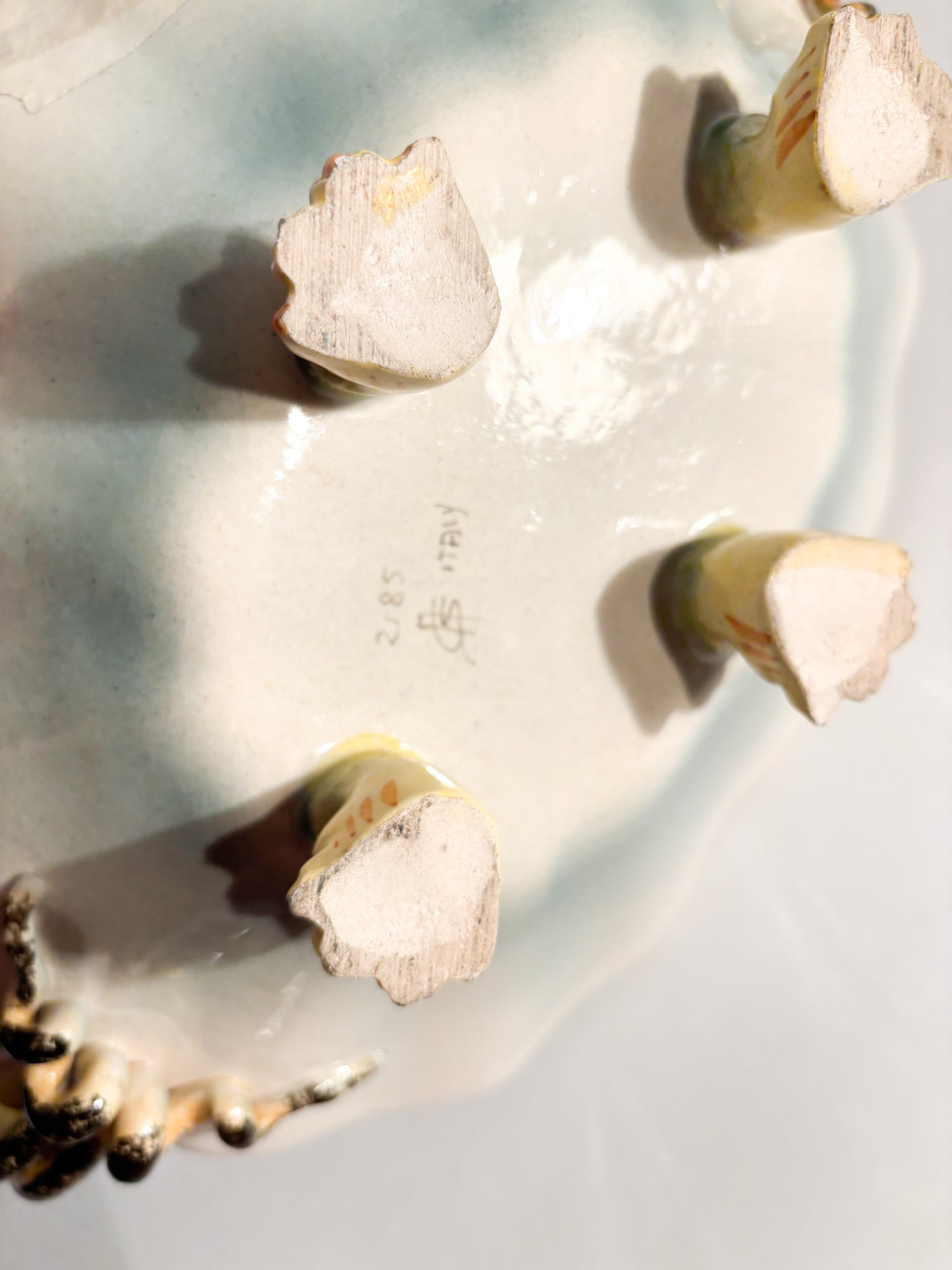 Centrotavola in Ceramica di Colonnata Dipinta a Mano Anni 50