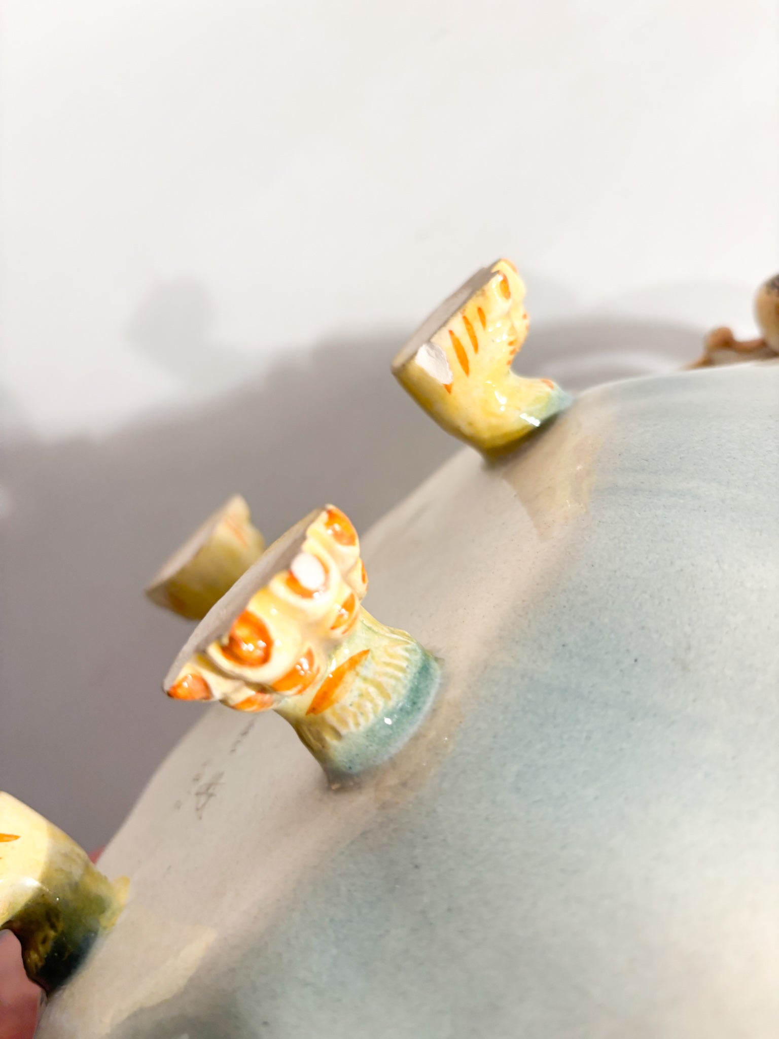 Centrotavola in Ceramica di Colonnata Dipinta a Mano Anni 50