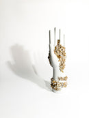 White and Gold Flowered Hand Art by Gio Ponti for Richard Ginori 1980s