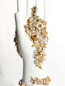 White and Gold Flowered Hand Art by Gio Ponti for Richard Ginori 1980s