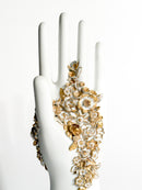 White and Gold Flowered Hand Art by Gio Ponti for Richard Ginori 1980s