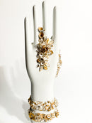 White and Gold Flowered Hand Art by Gio Ponti for Richard Ginori 1980s