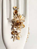White and Gold Flowered Hand Art by Gio Ponti for Richard Ginori 1980s