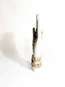 White and Gold Flowered Hand Art by Gio Ponti for Richard Ginori 1980s