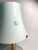 Table lamp in blue Murano glass and golden stem by Nason from the 80s