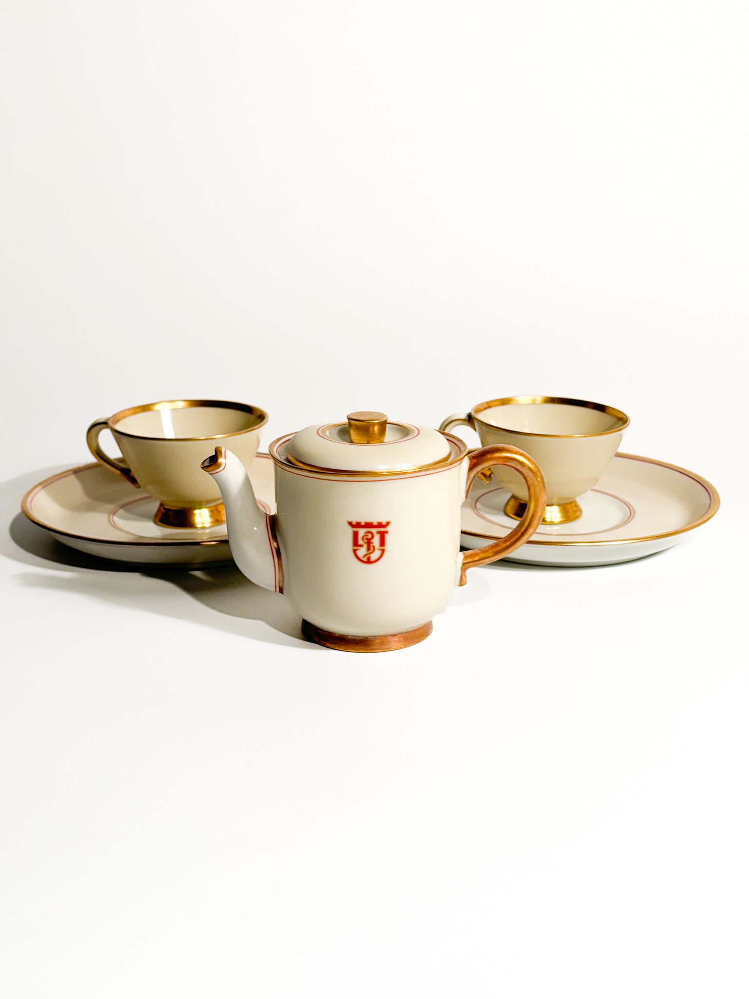 Cups and Coffee Pot Designed by Gio Ponti for the Victoria Lloyd Triestino Ship in the 1930s