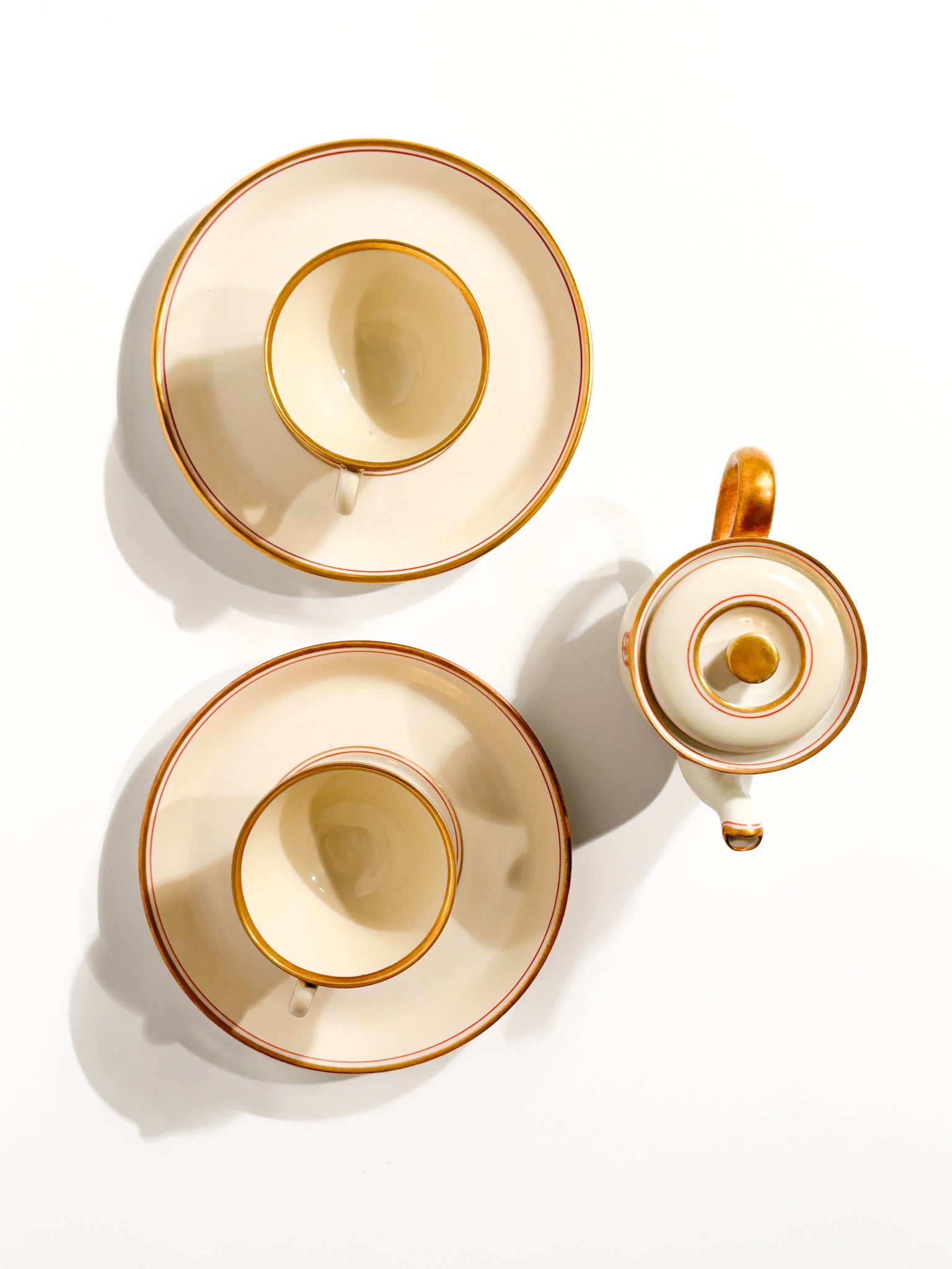 Cups and Coffee Pot Designed by Gio Ponti for the Victoria Lloyd Triestino Ship in the 1930s