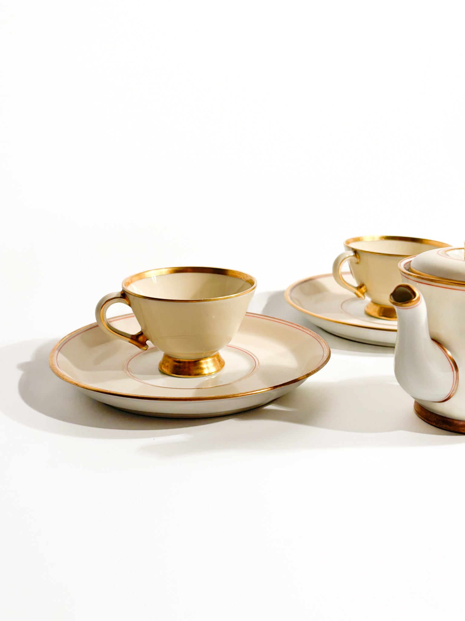 Cups and Coffee Pot Designed by Gio Ponti for the Victoria Lloyd Triestino Ship in the 1930s