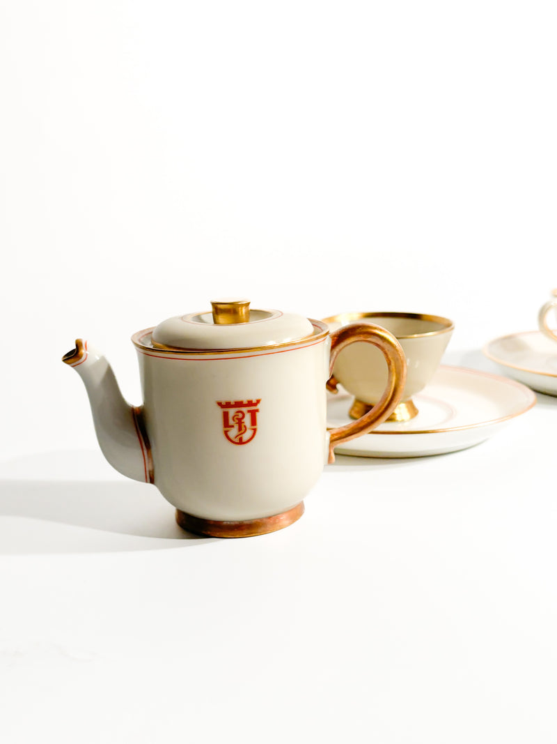 Cups and Coffee Pot Designed by Gio Ponti for the Victoria Lloyd Triestino Ship in the 1930s