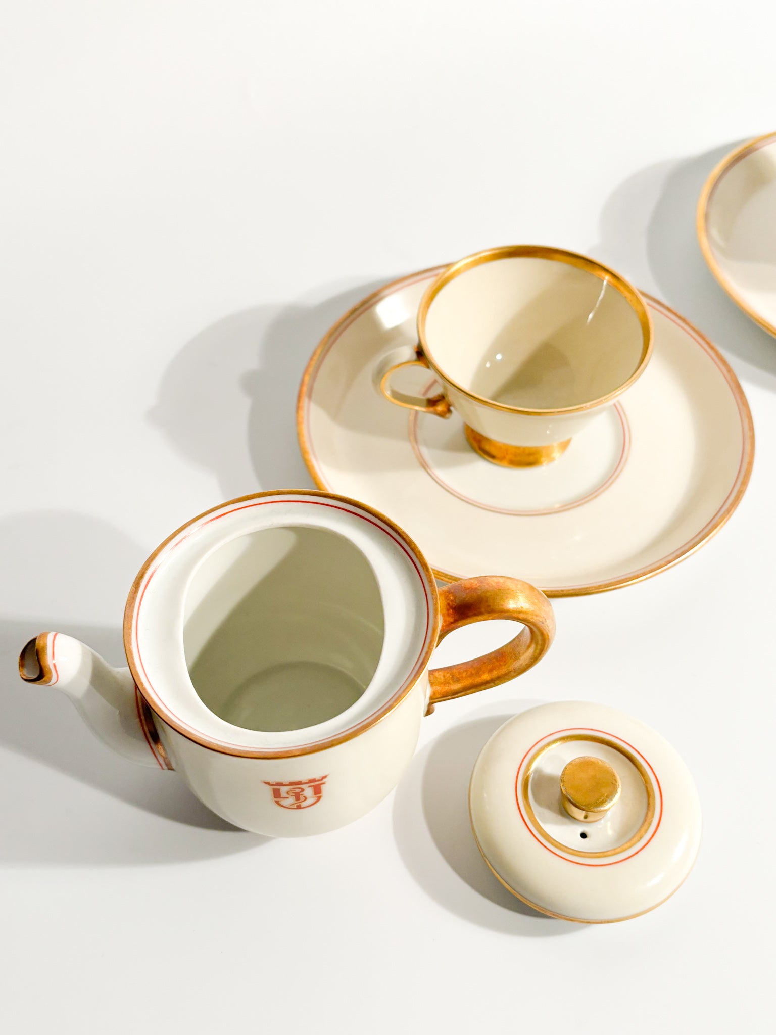 Cups and Coffee Pot Designed by Gio Ponti for the Victoria Lloyd Triestino Ship in the 1930s