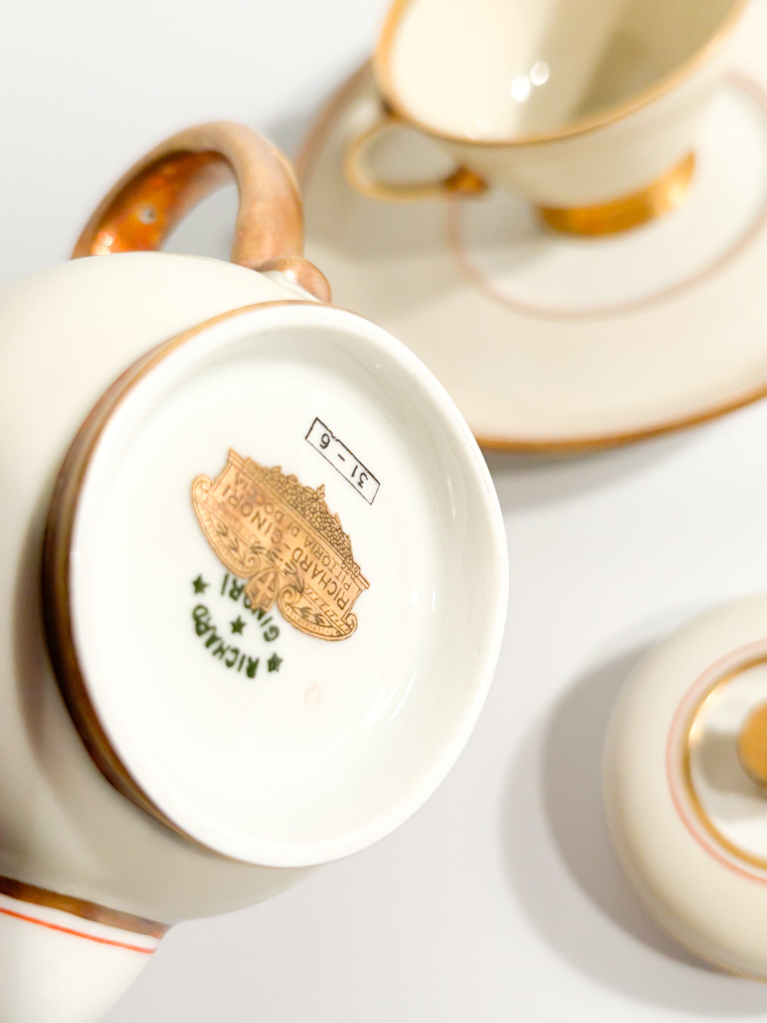 Cups and Coffee Pot Designed by Gio Ponti for the Victoria Lloyd Triestino Ship in the 1930s