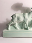 French Ceramic Sculpture of Diana with Fauna from the 1940s