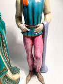 Pair of figurines of a lady and a gentleman in ceramic by Zaccagnini from the 1940s