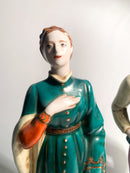 Pair of figurines of a lady and a gentleman in ceramic by Zaccagnini from the 1940s