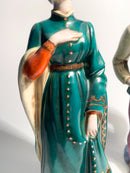 Pair of figurines of a lady and a gentleman in ceramic by Zaccagnini from the 1940s