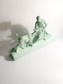 French Ceramic Sculpture of Diana with Fauna from the 1940s