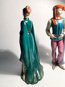 Pair of figurines of a lady and a gentleman in ceramic by Zaccagnini from the 1940s